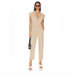 Pistola Beige Sleeveless Jumpsuit